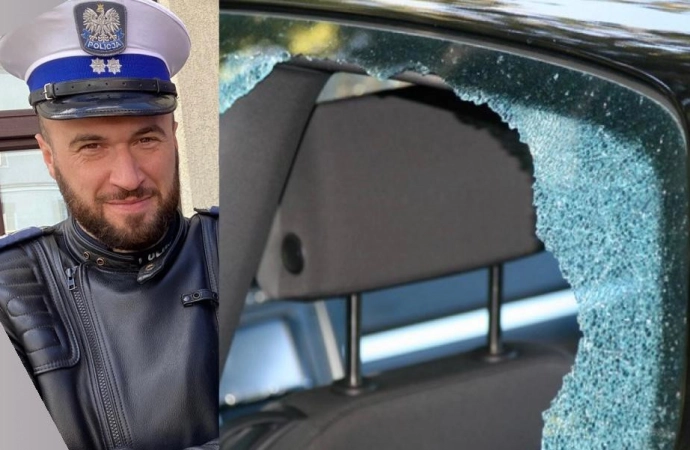 {Lidzbarski policjant uratował psa uwięzionego w nagrzanym samochodzie.}